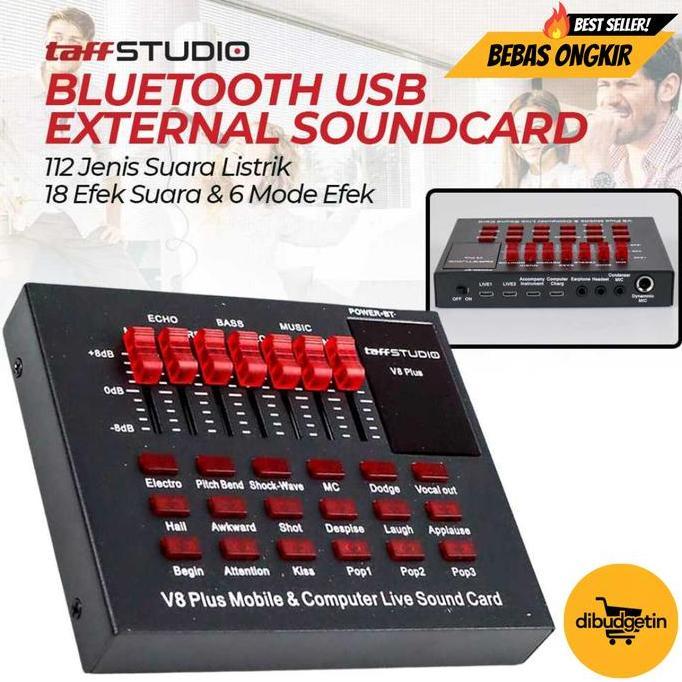 STUDIO Bluetooth USB External Soundcard Live Mic Headset - V8 Plus V8+ V8 +