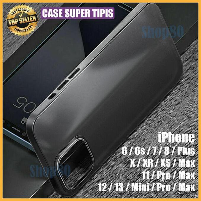 Case Super Slim iPhone XS XR Max 11 12 Mini Pro Doff Casing Transparan