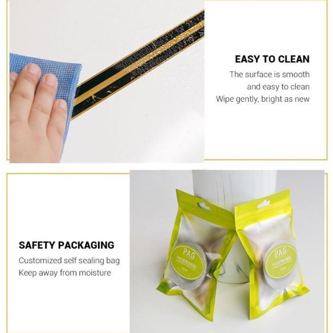 HIKAUN 5M/Roll Gulungan Stiker Pembatas Keramik / Stiker List Mirror Lantai/Molding Dinding /Stiker 