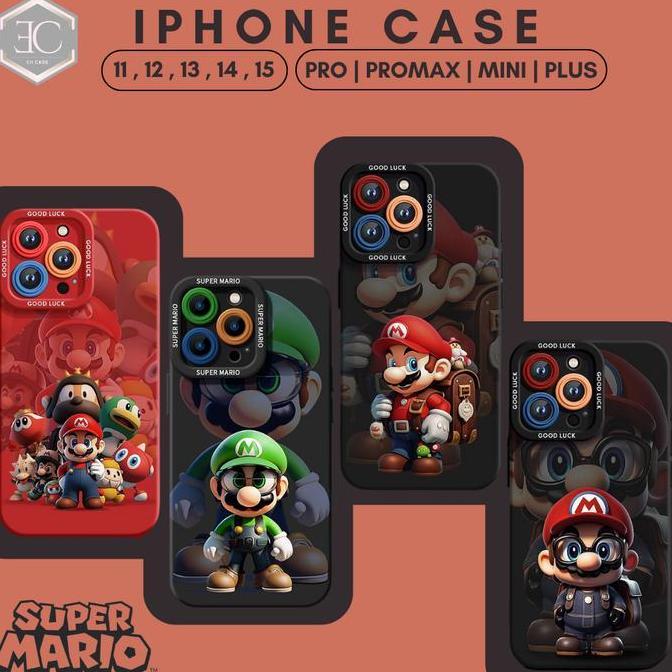 Case Iphone Mario Chibi Casing Iphone 12 13 Pro Promax Mini Model Mario Lucu