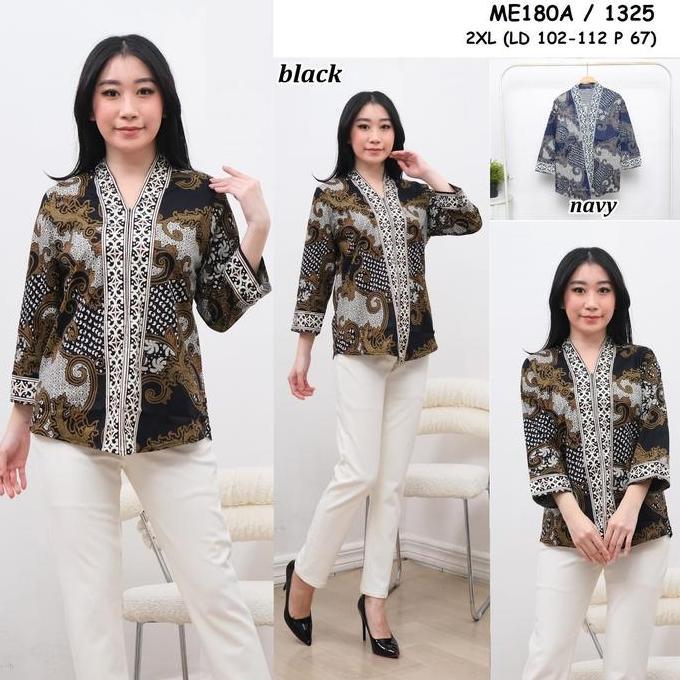 Klik- Blouse Batik Nita Tangan Panjang Reg - Jumbo Me180A
