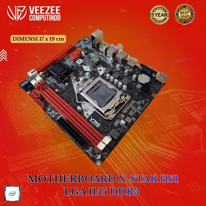 Motherboard Mobo X-Star H61 Lga1155 Slot Ssd Nvme Original Dan Terpercaya
