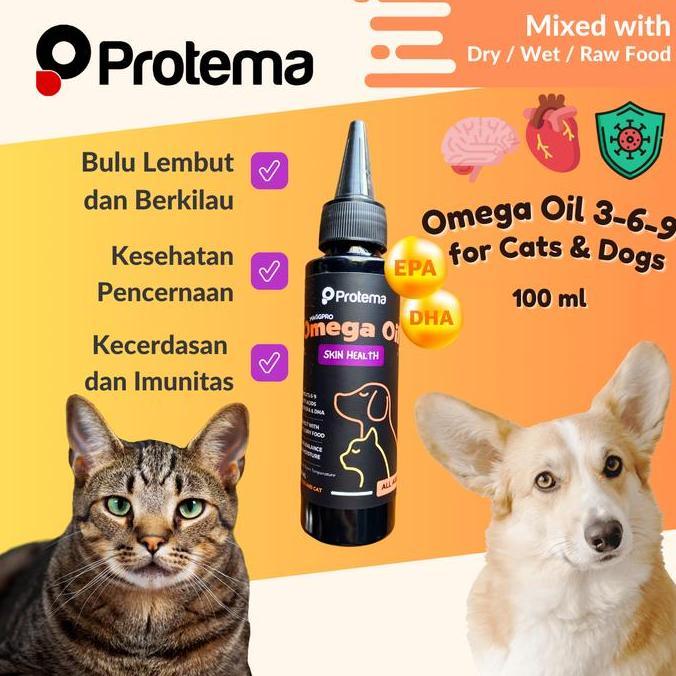 Mew- Omega Oil Vitamin 100Ml | Anabul Bulu Lebat, Lembut & Berkilau, Meningkatkan Daya Tahan Tubuh, 
