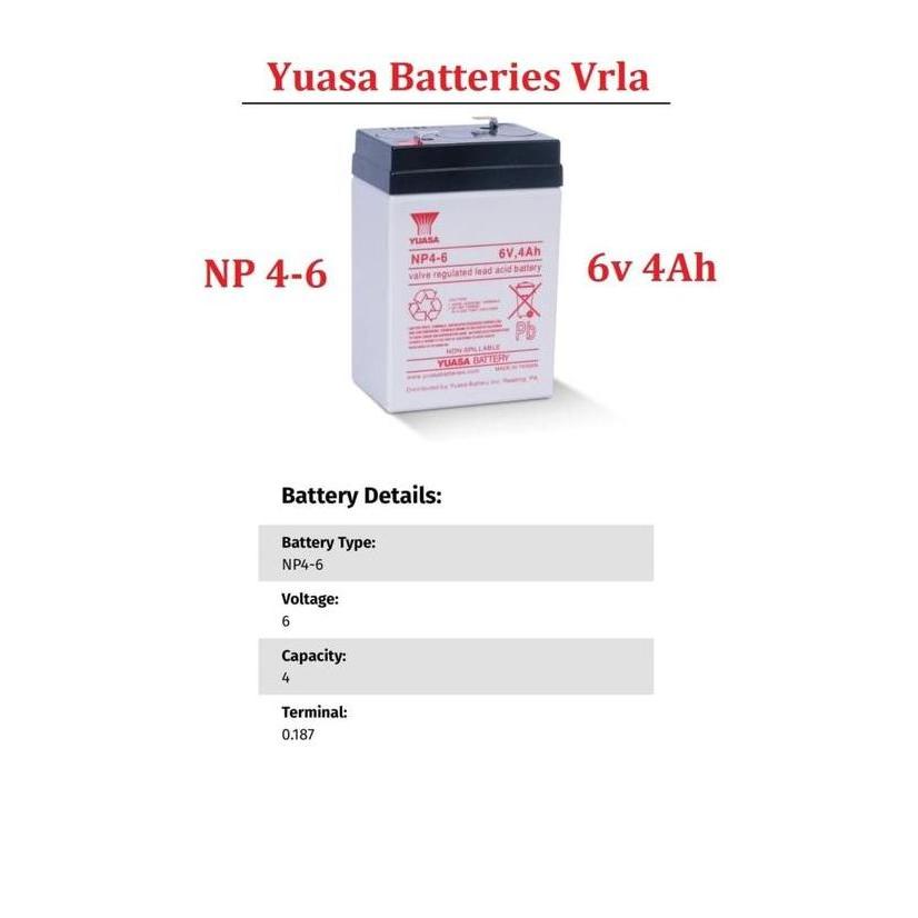 Home- Panasonic Aki Kering 6V4.5Ah Baterai Mobil Charger Motor Remote Anak Battery Lampu Max