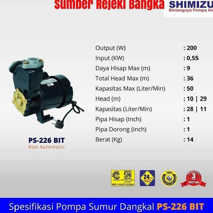 Shimizu Pompa Air Ps-226 Bit/Ps-226Bit