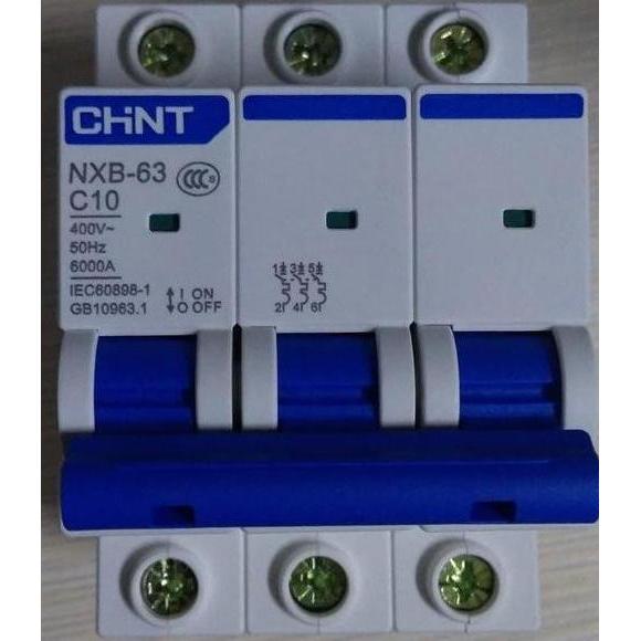 Chint MCB 3P 3 Phase 10 Ampere 10A 10 A 6kA SNI NXB-63 C10