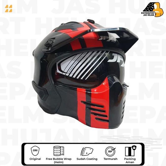Helm JPX MX 726 R MX 04 Black Red Glossy