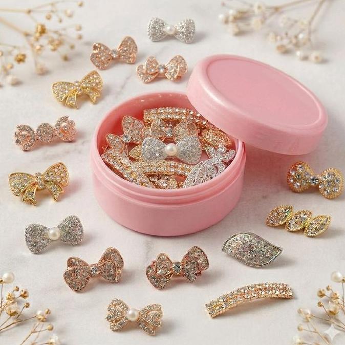 20 pcs BROS DAGU DENGAN BOX MIX Motif 1,5 cm Peniti Hijab Jilbab Bross Jilbab Bros Kecil Peniti Pin 