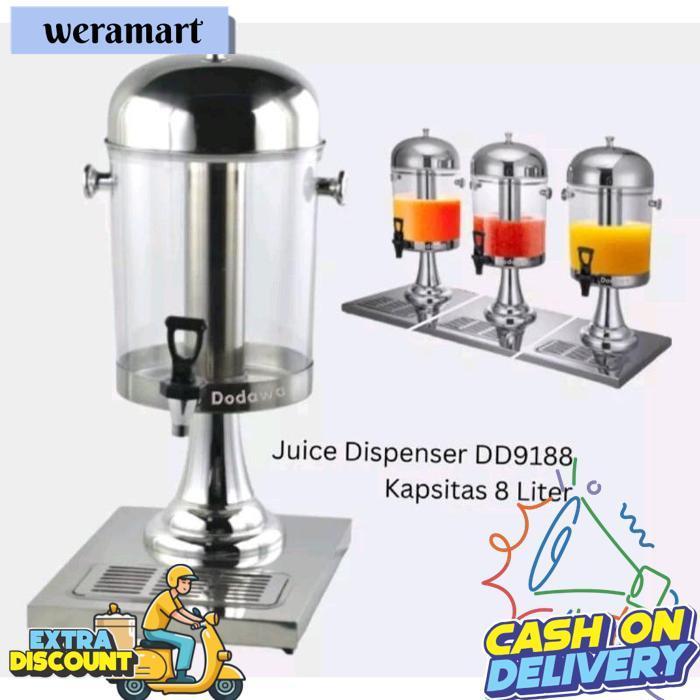 Dispenser Jus Hotel Prasmanan 8Liter Stainless / Dispenser Juicer Tower Tank Stainles 8Liter / Dispe