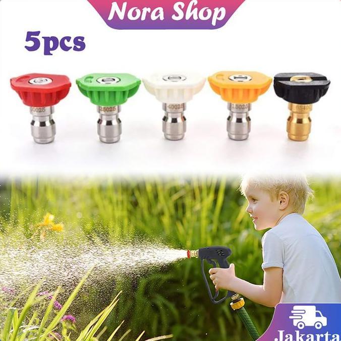 NAU 5Pcs Nozzle Spray Gun Nozzle Tip Spray Quick Washer Spray Nozzle Nozzle Spray Tinggi 1/4"