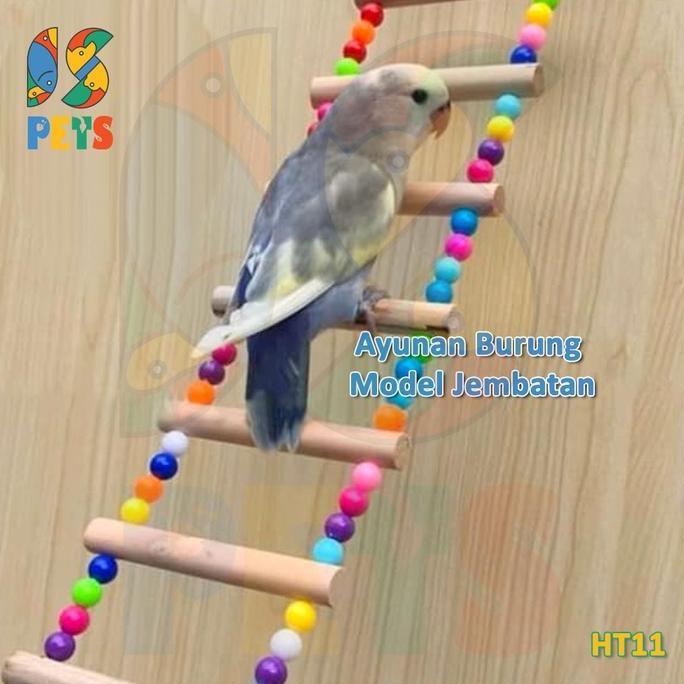 Ayunan Burung Jembatan Tali Mainan Lovebird Parkit Falk Conure HT11