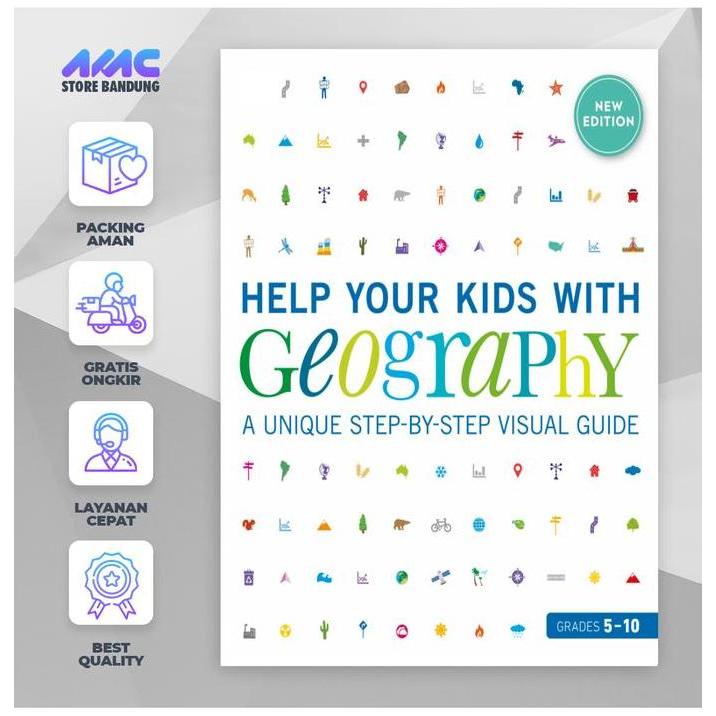 AMC Store Bandung Buku Help Your Kids with Geography Panduan Visual Unik Langkah Demi Langkah Warna 