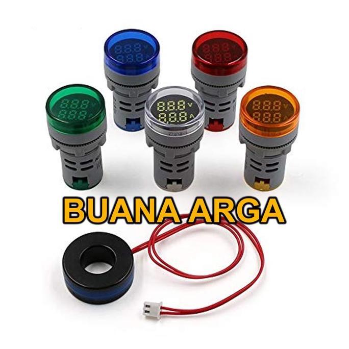 PILOT LAMP LED WITH VOLT METER + AMPERE METER READY