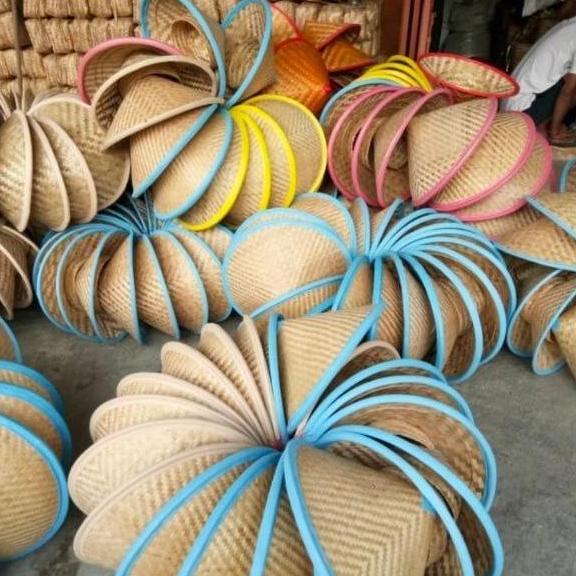 Cap- Caping Bambu Caping Petani Desa Anak Topi Bahan Bambu Alami