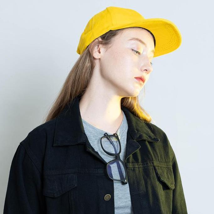 Topi Casual Polos Sport Besi Baseball Cap Tumblr Hat Kuning