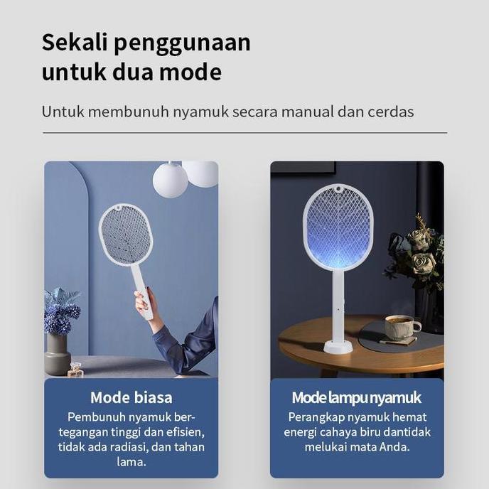 Pulito- Raket Nyamuk 3 In 1 Mosquito Killer Hrdwp01Wt Putih Baterai Listrik Kabel