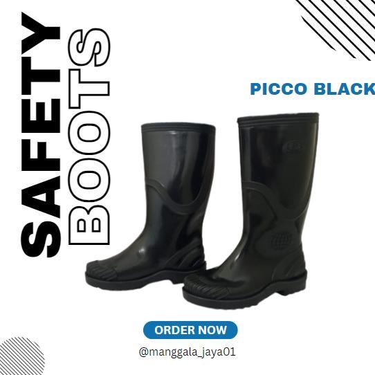 Sepatu Boot Picco/Boot Karet/Boot Tinggi/Sepatu Proyek Hitam