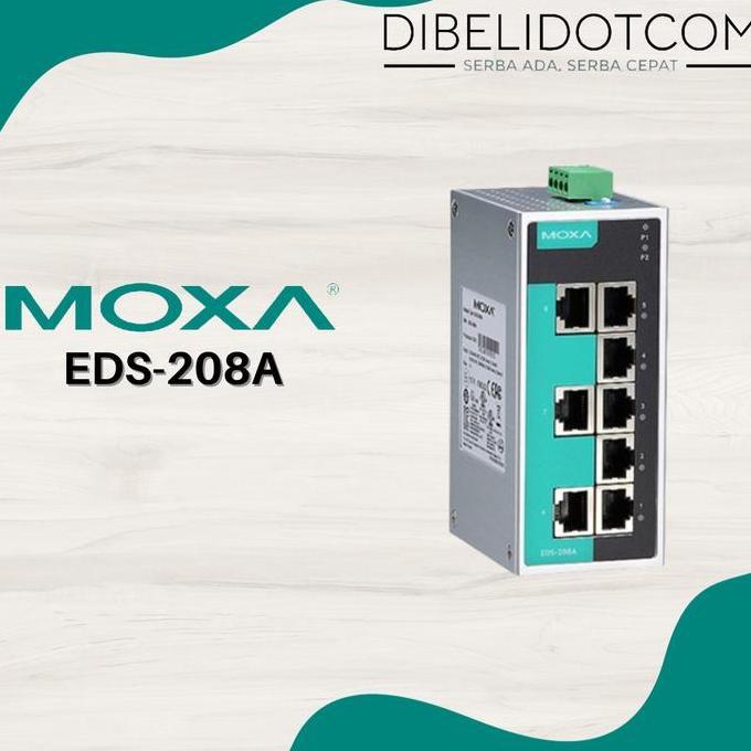 MOXA Unmanaged Ethernet Switch 8 port EDS-208A Alumunium Housing
