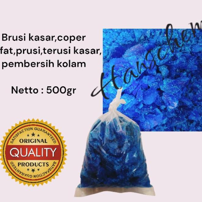 Brusi Kasar/Coper Sulfat/Terusi Kasar/Prusi/Cupri Pembersih Kolam@500Gr
