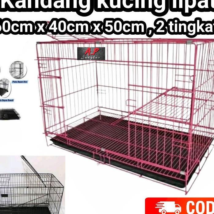Kandang Hewan / Kandang Kucing Lipat / Kandang Kucing Tingkat 2 Dan Mini