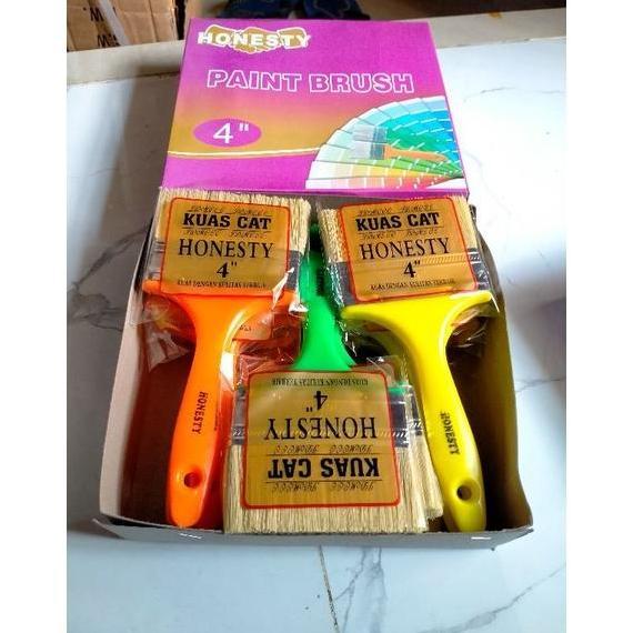 Truo - Kuas Cat Gagang Pvc 4 Inchi 1 Lusin Koas Cet 1Box 4 In Paint
