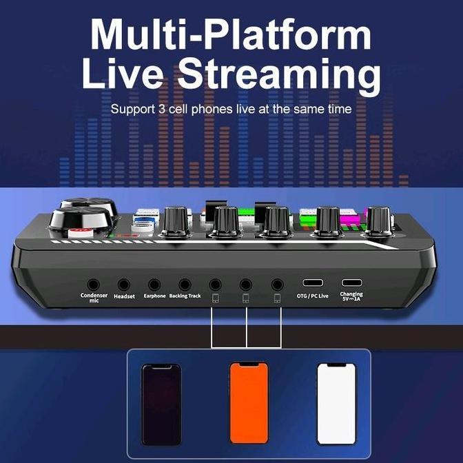 Rex- Soundcard F998 Broadcast Sound Card F998 Mixer Karaoke Bluetooth / F998 Soundcard Bluetooth Aud