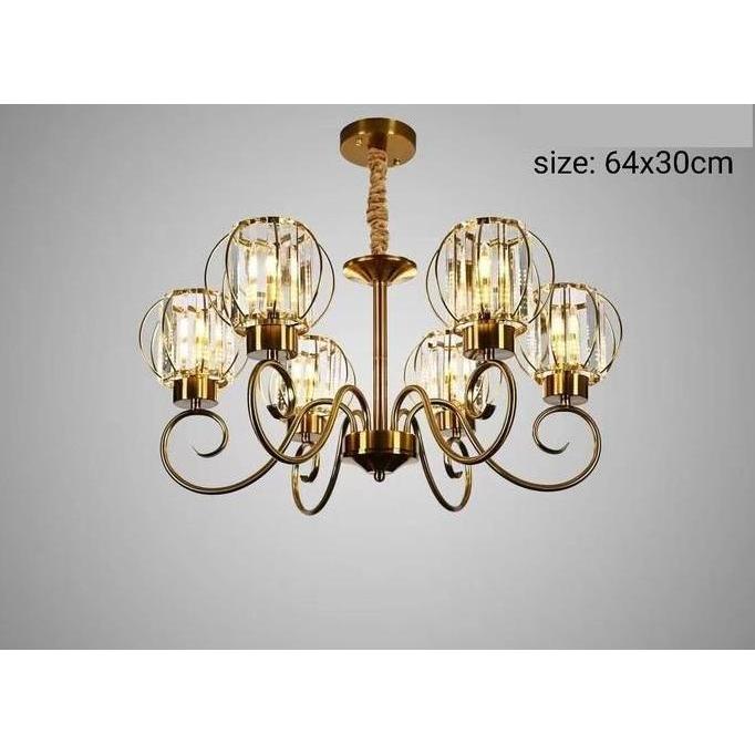 FL 1433 LAMPU GANTUNG KRISTAL KLASIK MODERN DEKORASI RUANG TAMU