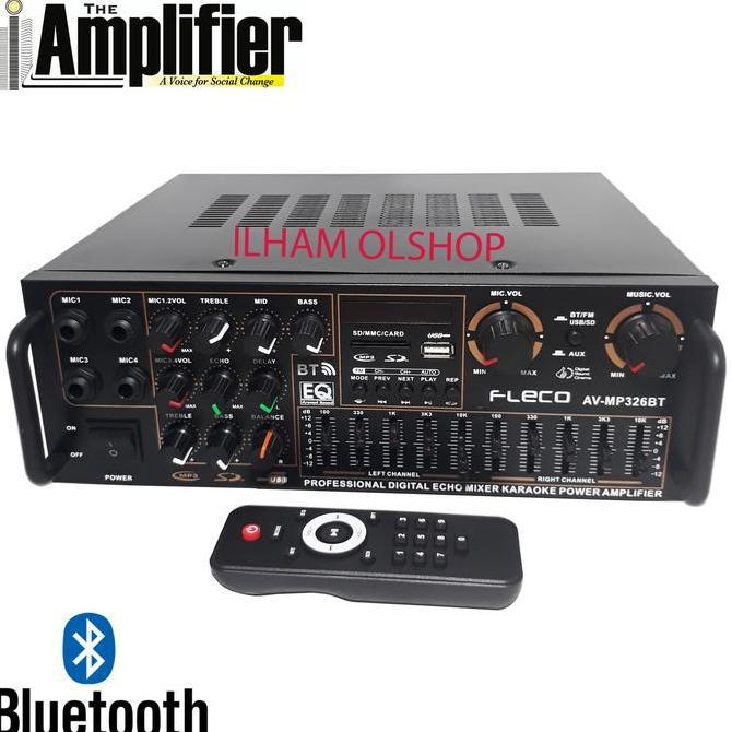 Amplifier FLECO 326A Bluetooth Stereo Karaoke + Mp3 player + FM Radio