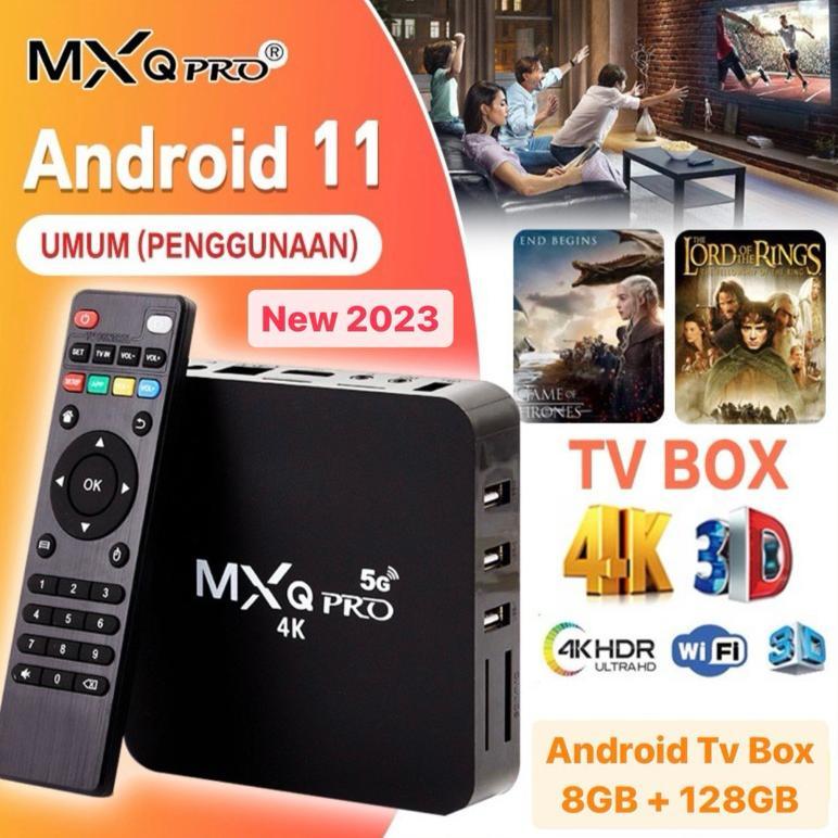 Cuci Gudang Android Tv Box Mxq Pro 5G 4K 8Gb Ram + 128Gb Rom Smart Android Tv Box Wifi Receiver Tv