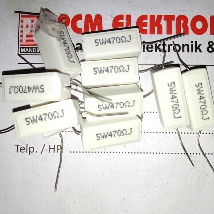 R TAIWAN 470 OHM 470R 470OHM 5W 5WATT 5 WATT RESISTOR PCMED