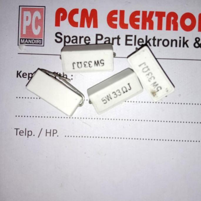 R 33 OHM 33R 33OHM 5W 5WATT 5 WATT RESISTOR PCMED