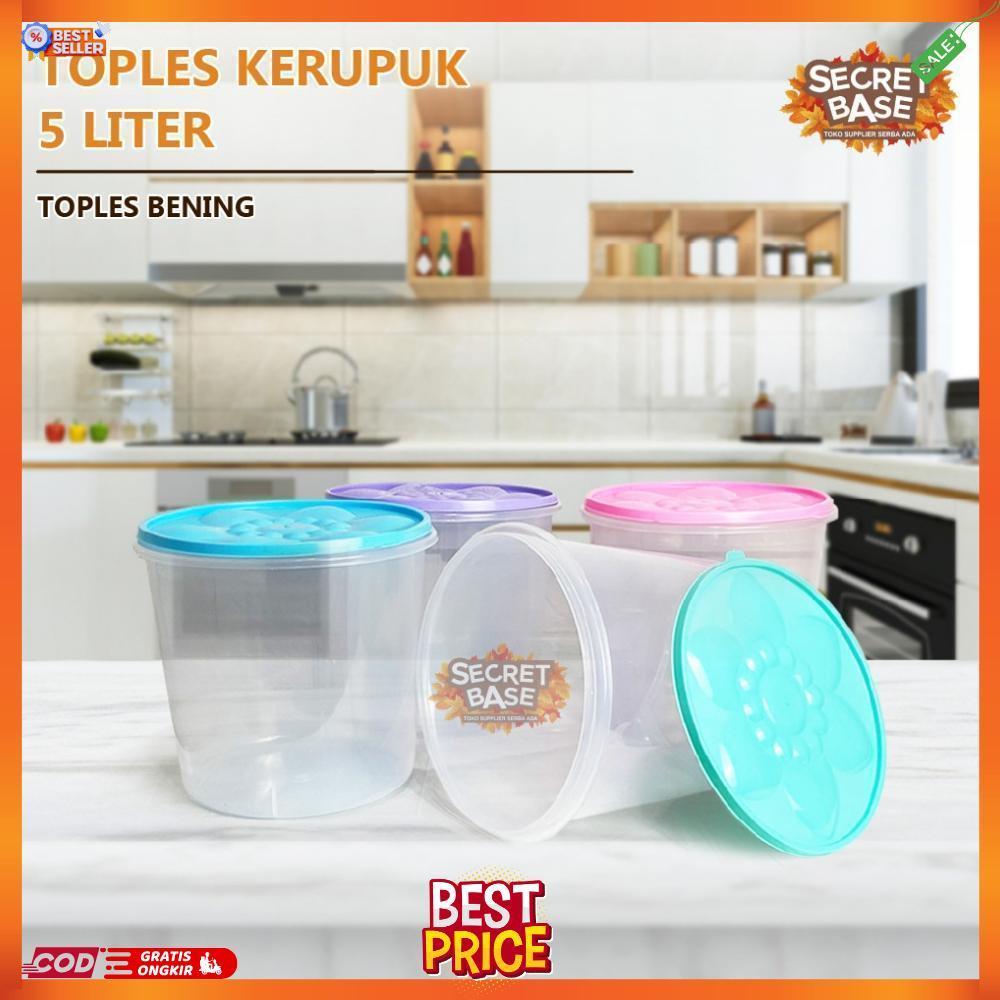 TOPLES MELODI 5 LITER - Tempat Makanan Plastik 5000ml / Snack Kiloan Toples /Sealware/Toples Kerupuk