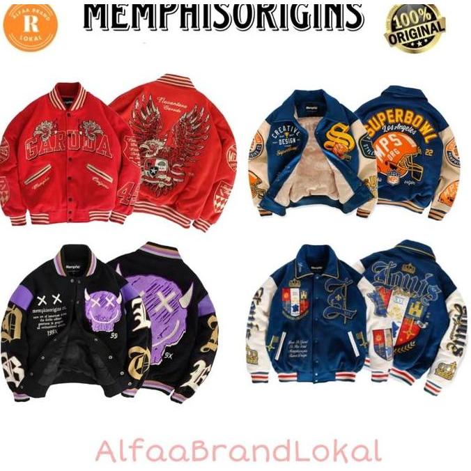 PREMIUM / memphisorigins Varsity Jacket Superbowl Diablo Garuda Louis