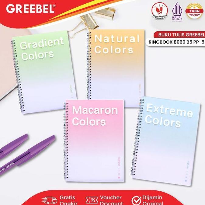 Bestseller- GREEBEL Ring Book / Buku Tulis / Agenda / Buku Catatan Spiral Note Book / Ring Book 8060