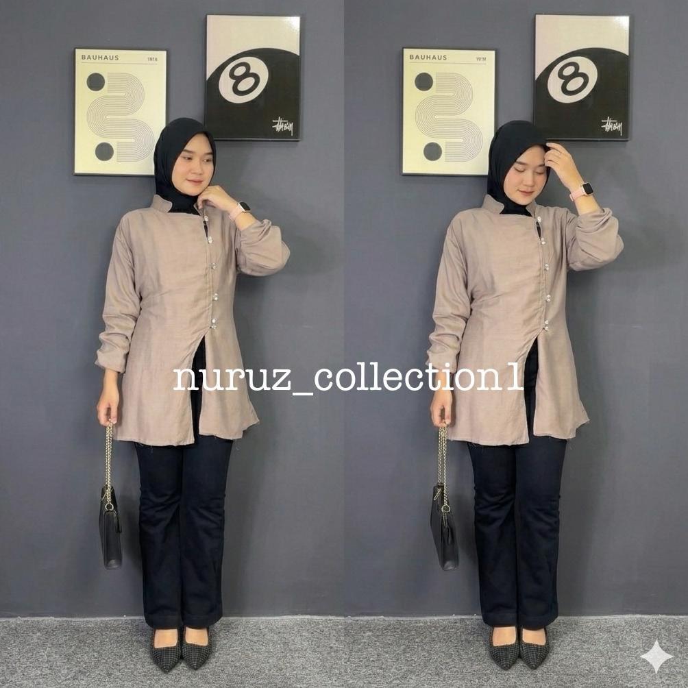 NEW JEMA TUNIK - TUNIK POLOLINEN KEKINIAN