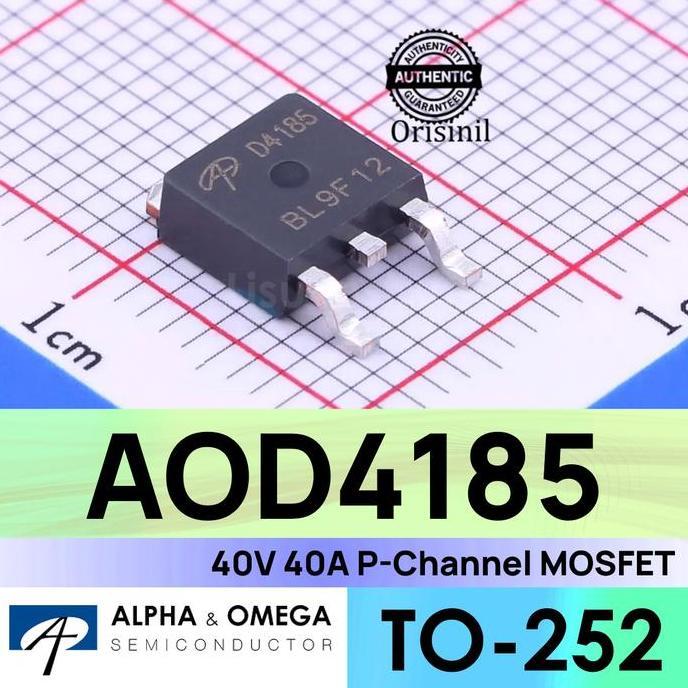 MOTRONICS AOD4185 40V 40A P-CHANNEL MOSFET D4185 TO-252 DPAK ALPHA & OMEGA ORIGINAL