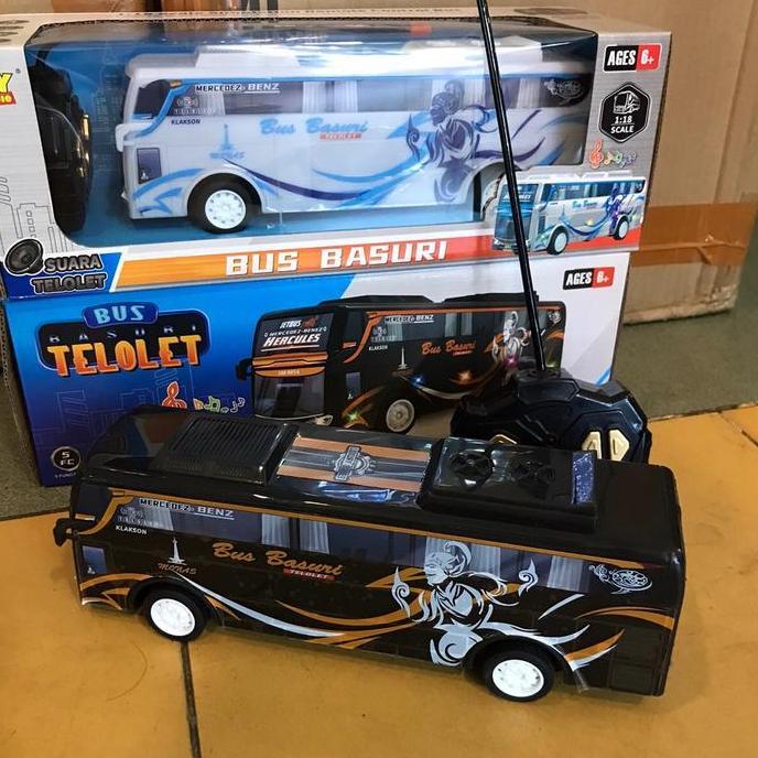 Mainan Mobil Remote Control RC Bus Telolet Basuri Fungsi Lampu dan Suara