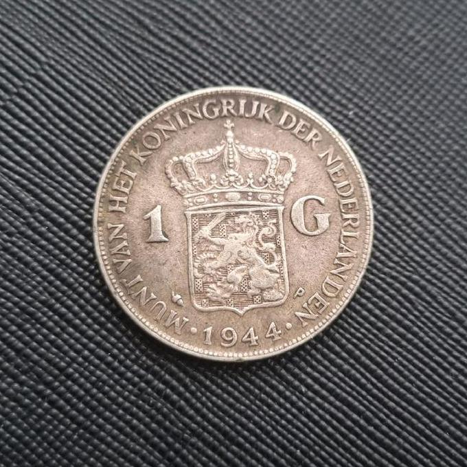 Koin Kuno Netherlands 1 Gulden 1944 Keydate