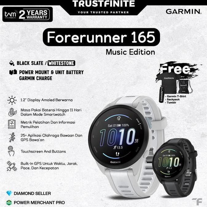 Garmin Forerunner 165 Music / Garmin FR 165 FR165 - Garansi Resmi TAM