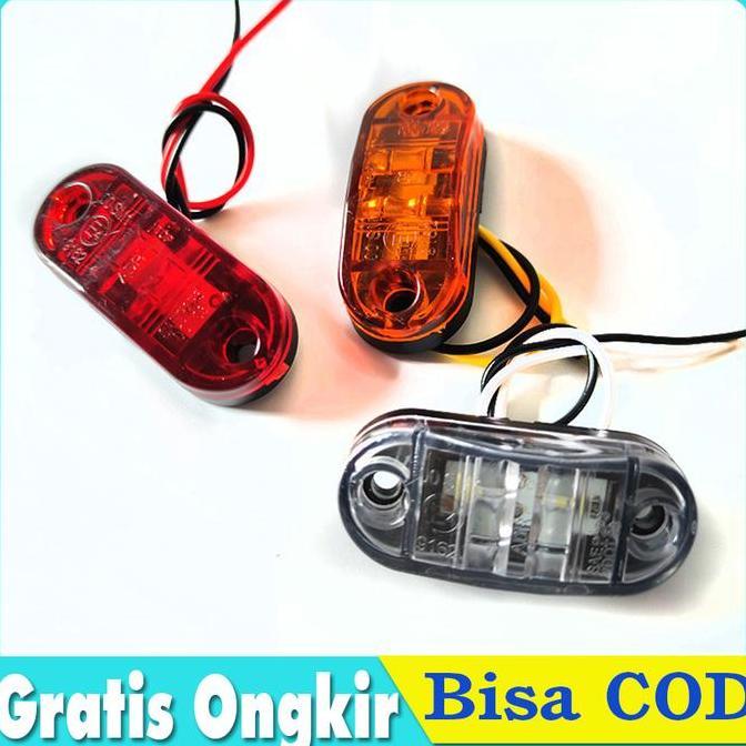 MEND 4 Pcs Lampu LED Bak Samping Sein Truk Trailer Mobil 12 Volt 24 Volt