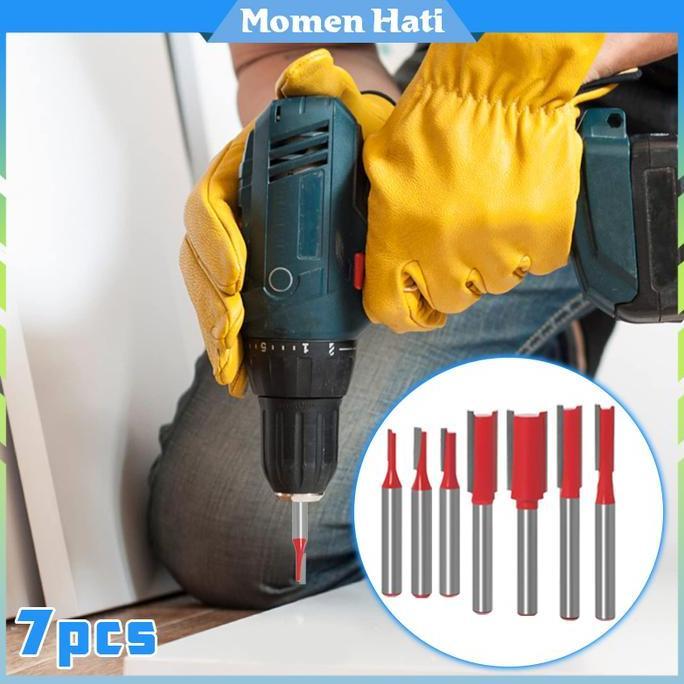 SMG 7Pcs Mata Profil Straight Mata Router Kayu Mata Router Lurus Bit