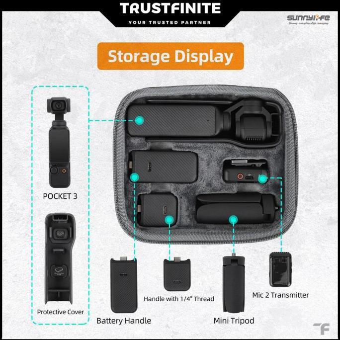 Sunnylife Tas DJI Pocket 3 Creator Combo Case Hand Bag Case / Creator Case Combo Bag DJI Osmo Pocket