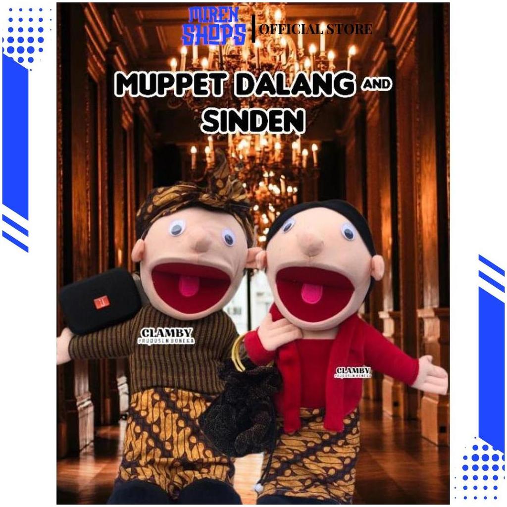 Boneka tangan muppet boneka tangan boneka muppet karakter dalang wayang sinden jawa CI Teratas