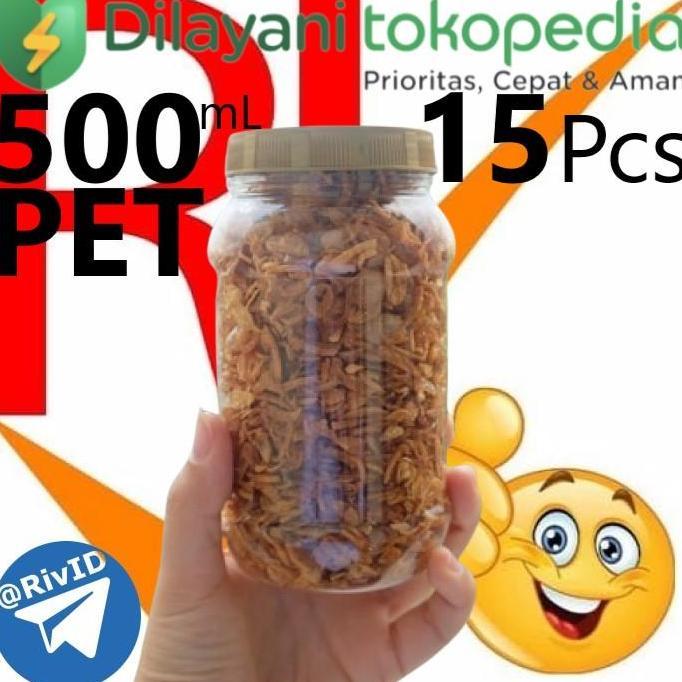 Nice- Toples Plastik Pet 500Ml 15Pieces Jar Botol 500 Ml