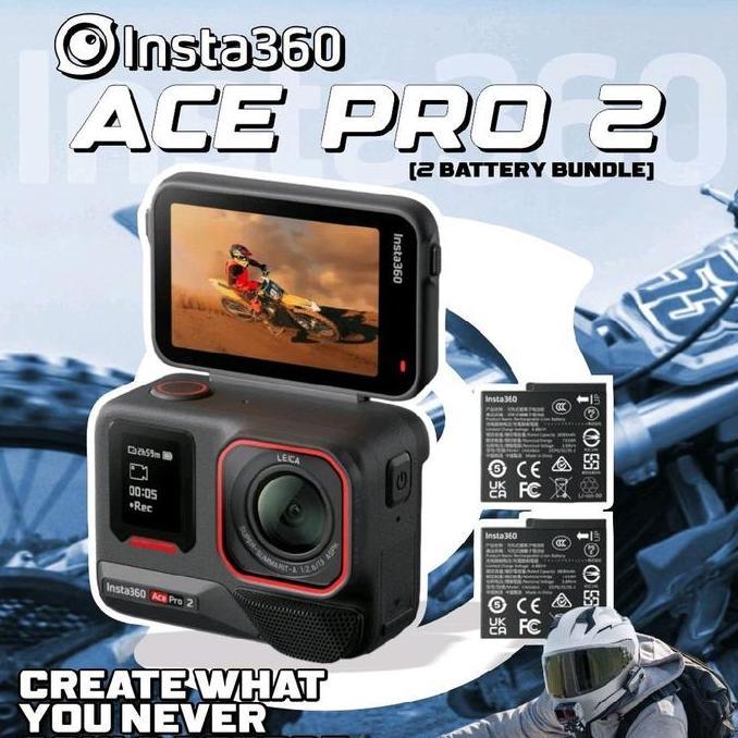 Osc - Insta360 Ace Pro 2 2 Battery Bundle Insta 360 Ace Pro / Camera Riding / Action Camera Motor / 