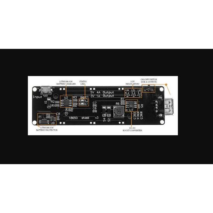 Ityes- Battery 18650 Shield 1 Cell 1S Wemos Esp32 18650 Baterai Holder Single