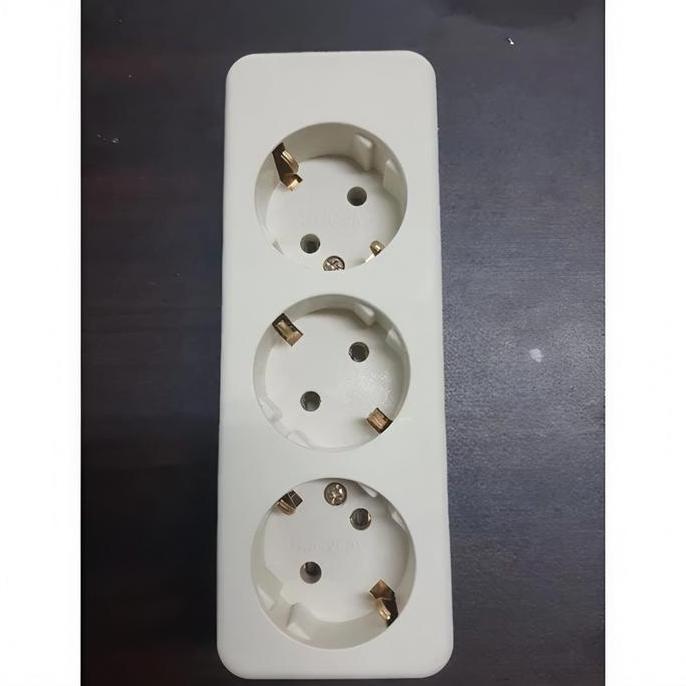 TERMINAL COLOKAN 3 LUBANG BAHAN KUNINGAN RESTOCK
