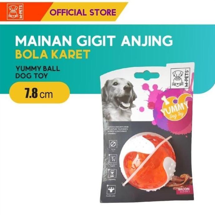 [SF] M-PETS - Yummy BALL Bacon Flavor Dog Toy / Mainan gigit Anjing