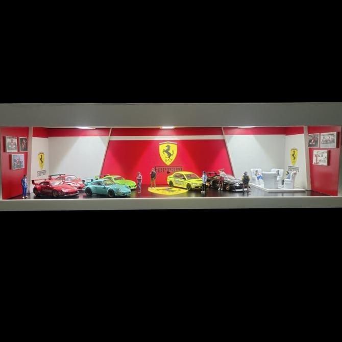 Diorama Ferrari Garage/ Showroom (Diecast Skala 1/64)
