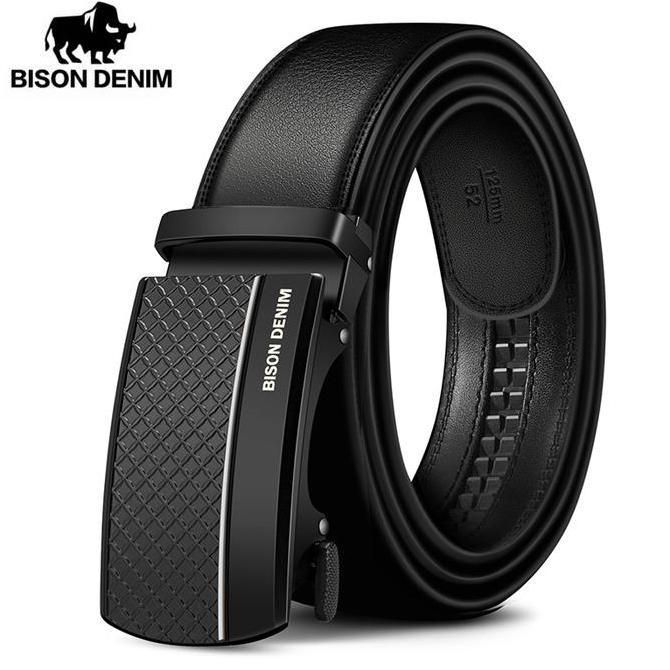 PREMIUM / BISON DENIM Genuine Leather Automatic Men Belt Luxury Strap Belt for Men Designer Belts Me